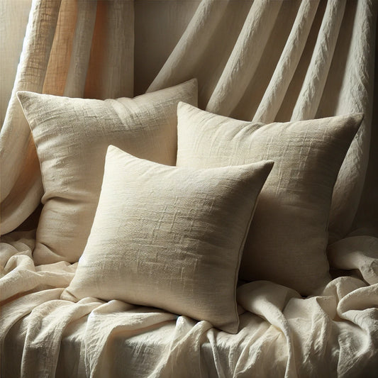 100% Linen Duvet Set | Classic Sand : 3 Pieces