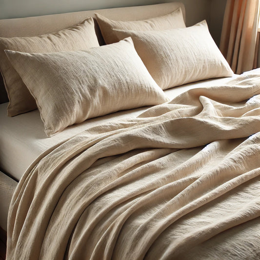 100% Linen Fitted Sheet | Light Taupe